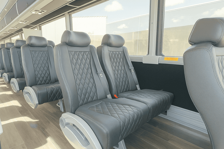 interior of Pico Rivera Coach Bus Service charter bus