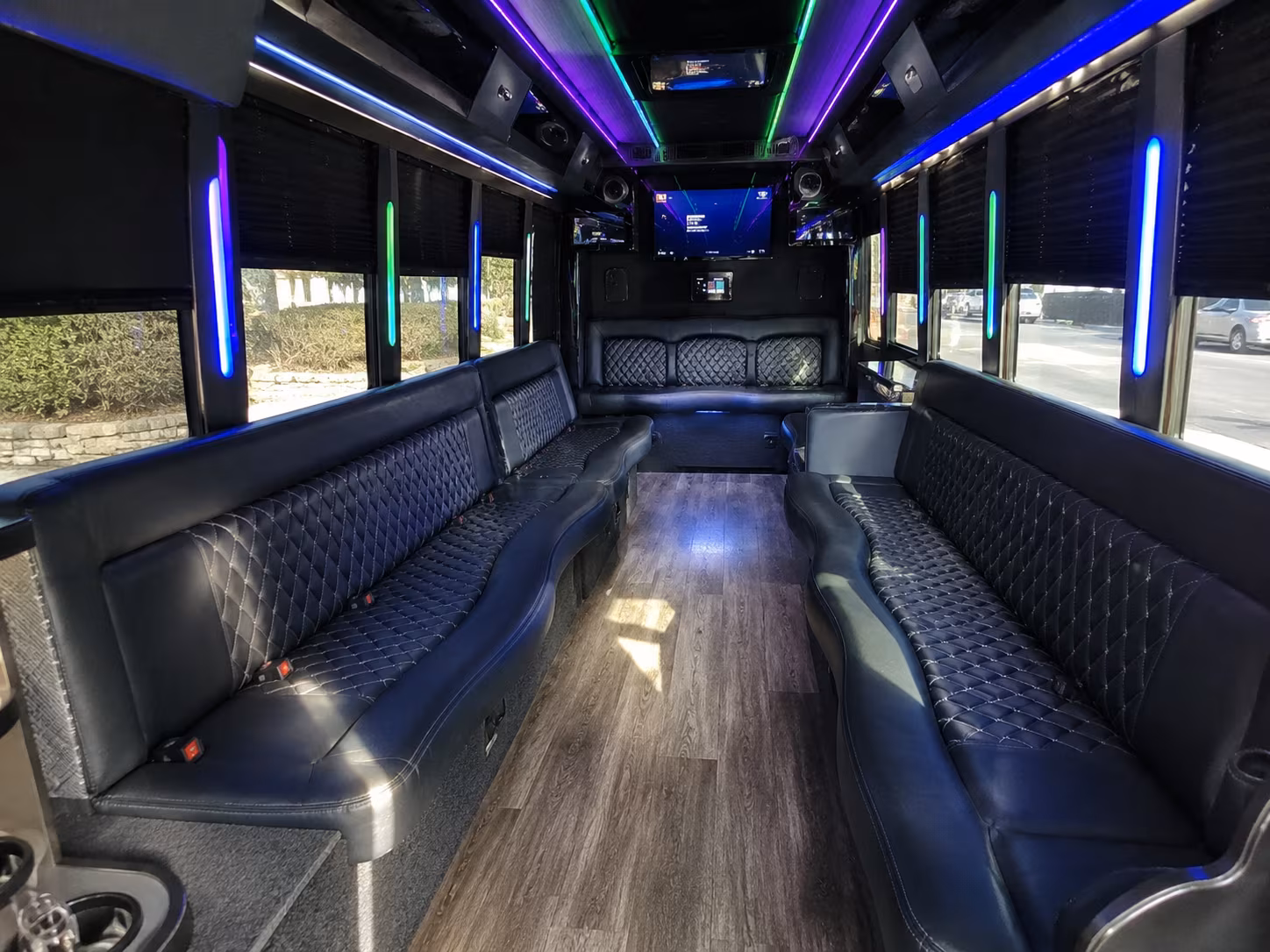 pico rivera 15 passenger party bus interior