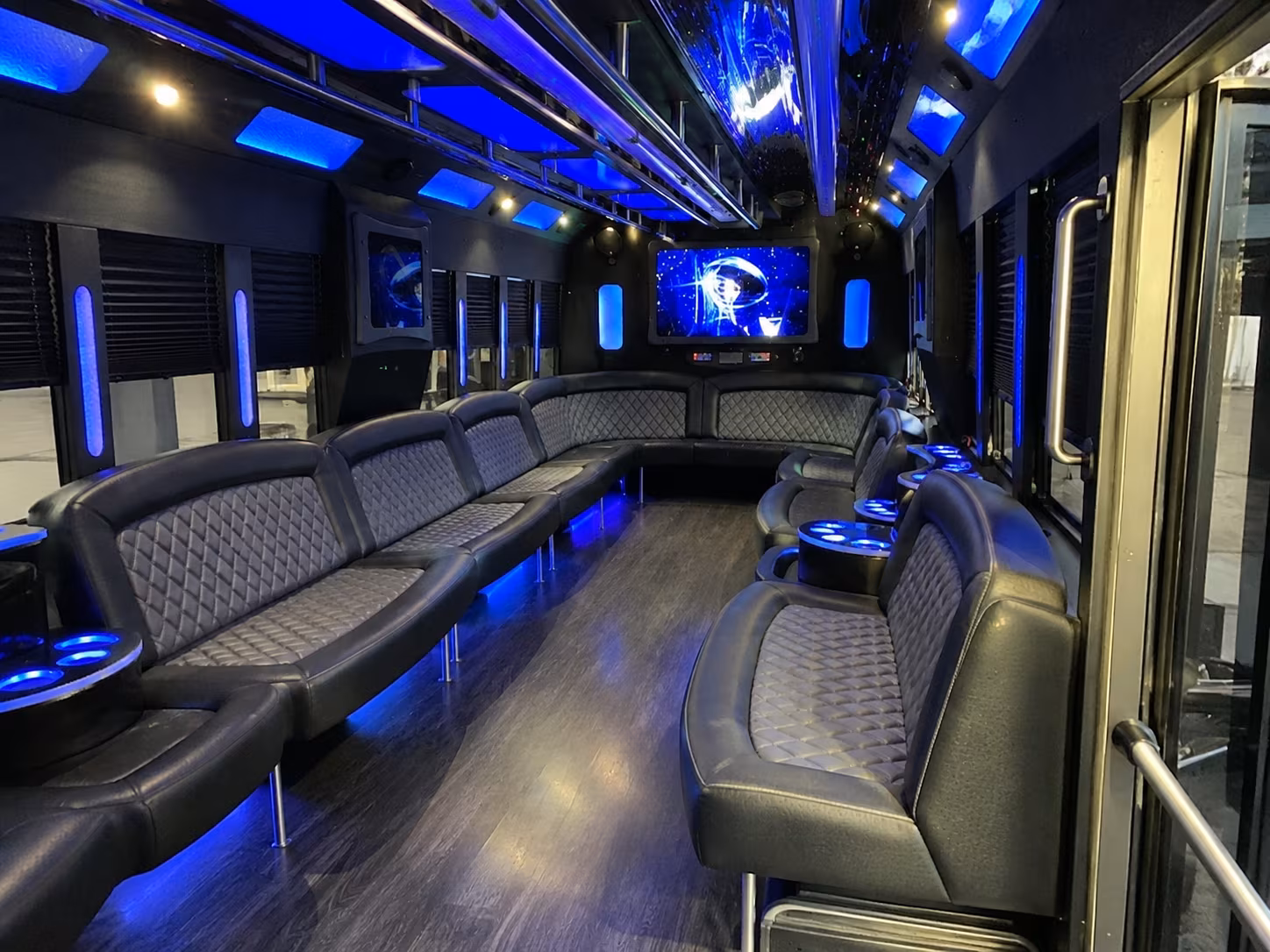 pico rivera 28 passenger party bus interior