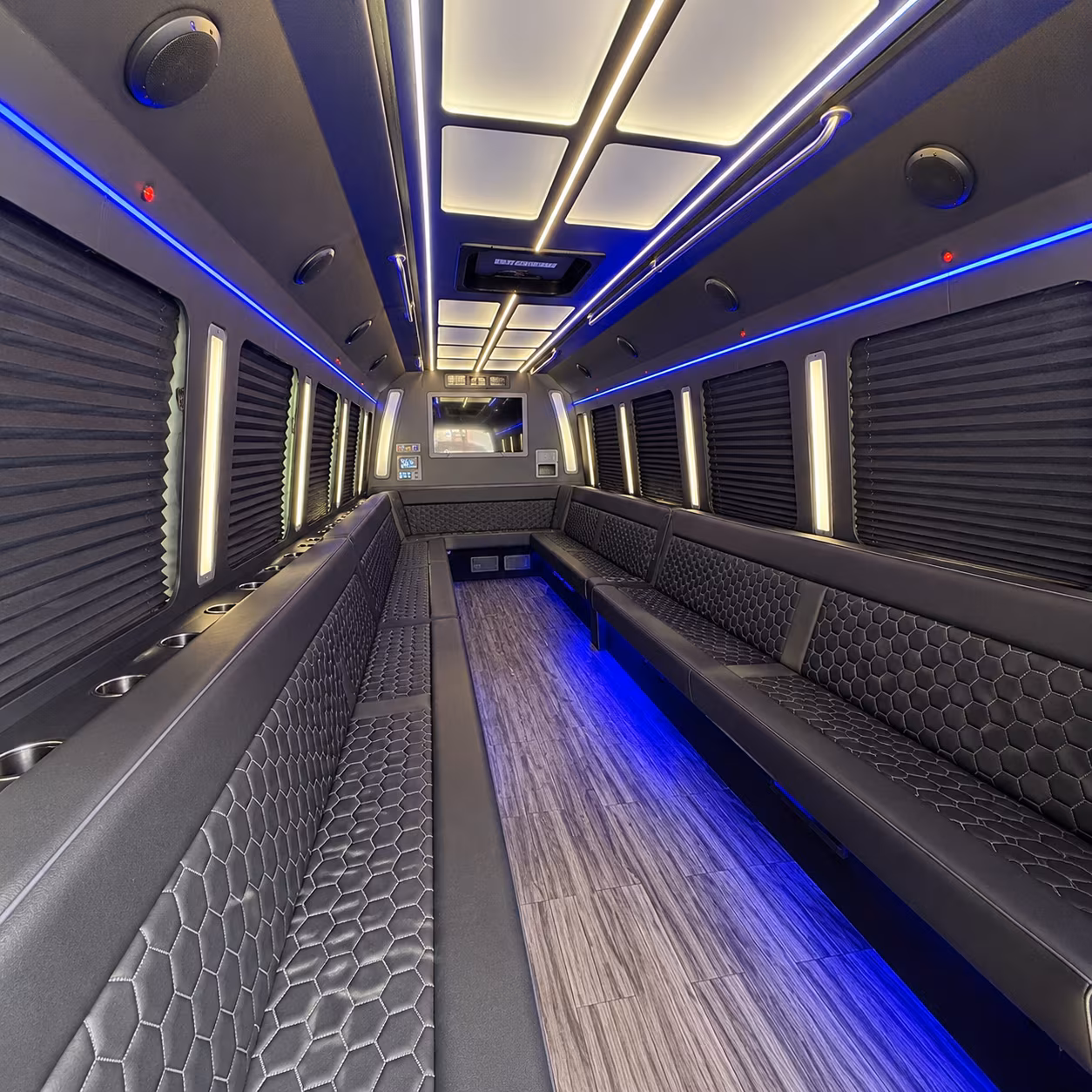 pico rivera 30 passenger party bus interior