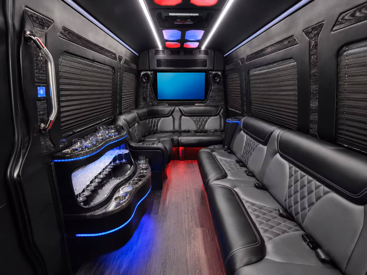 pico rivera 50 passenger party bus interior