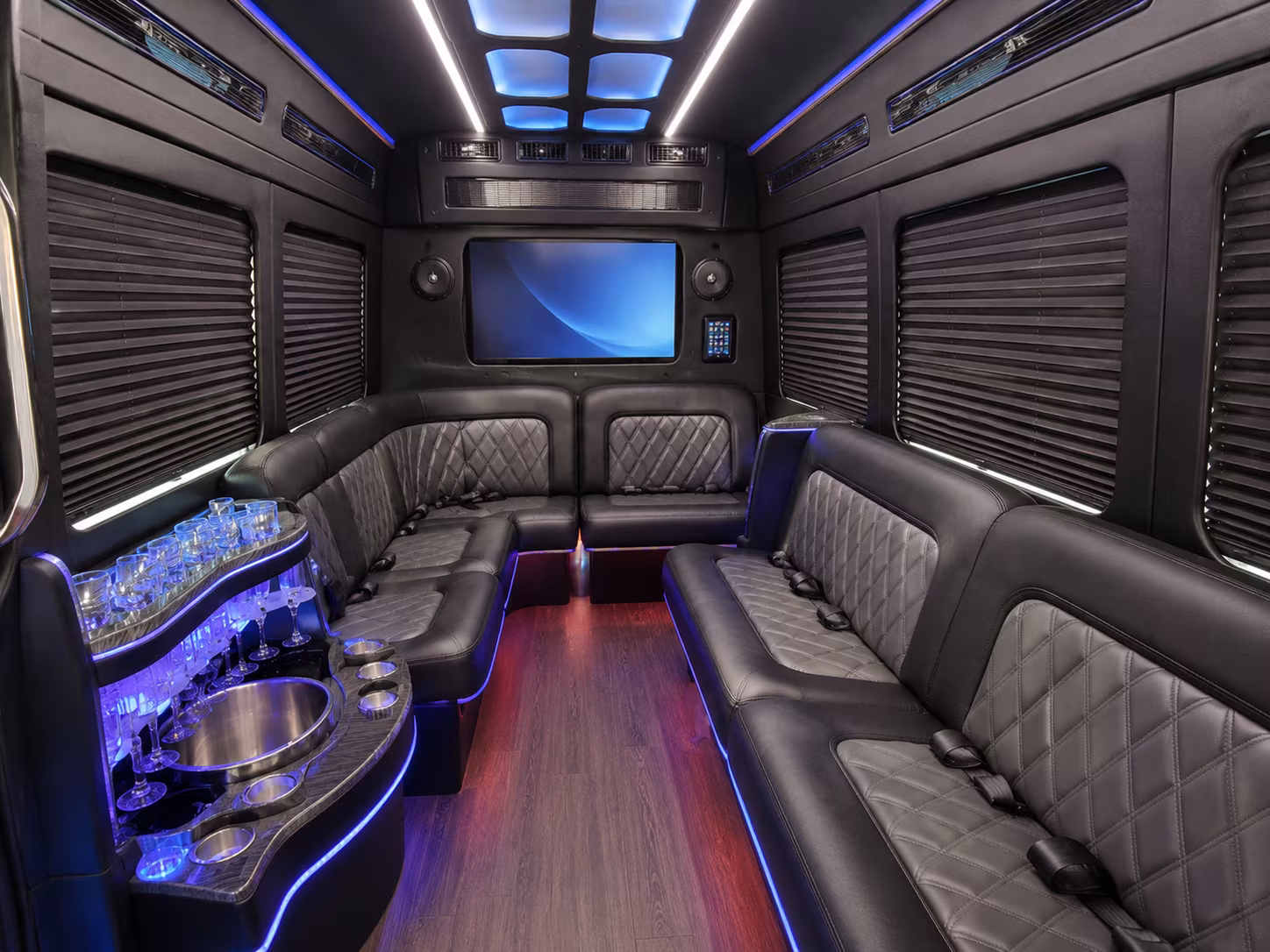 pico rivera 56 passenger charter bus interior